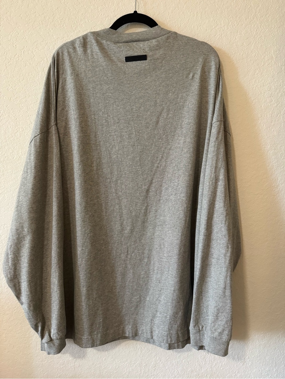 Essentials Grey Crewneck Tee with Black Neck Label - Picture 3 of 5